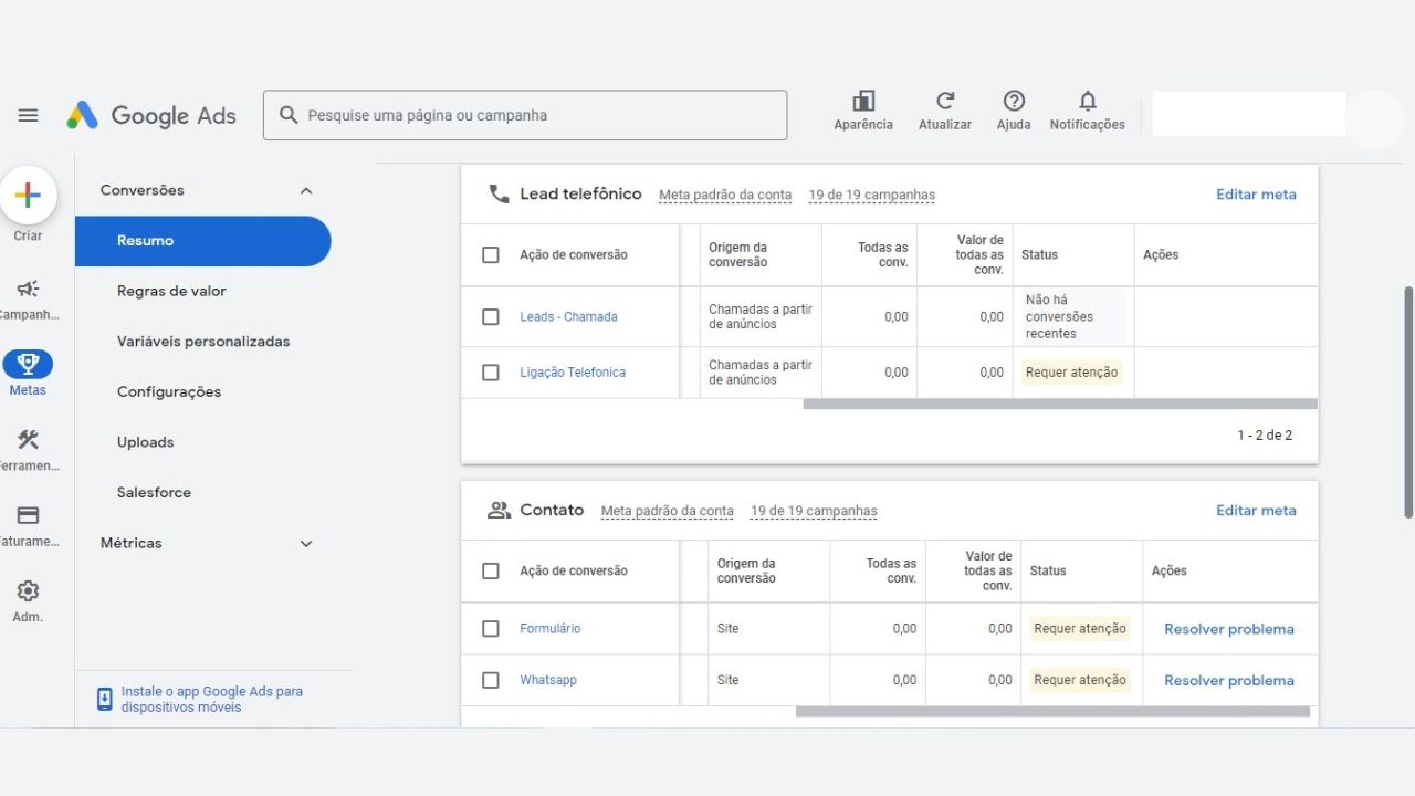 Configurando campanha de tráfego pago no Google Ads