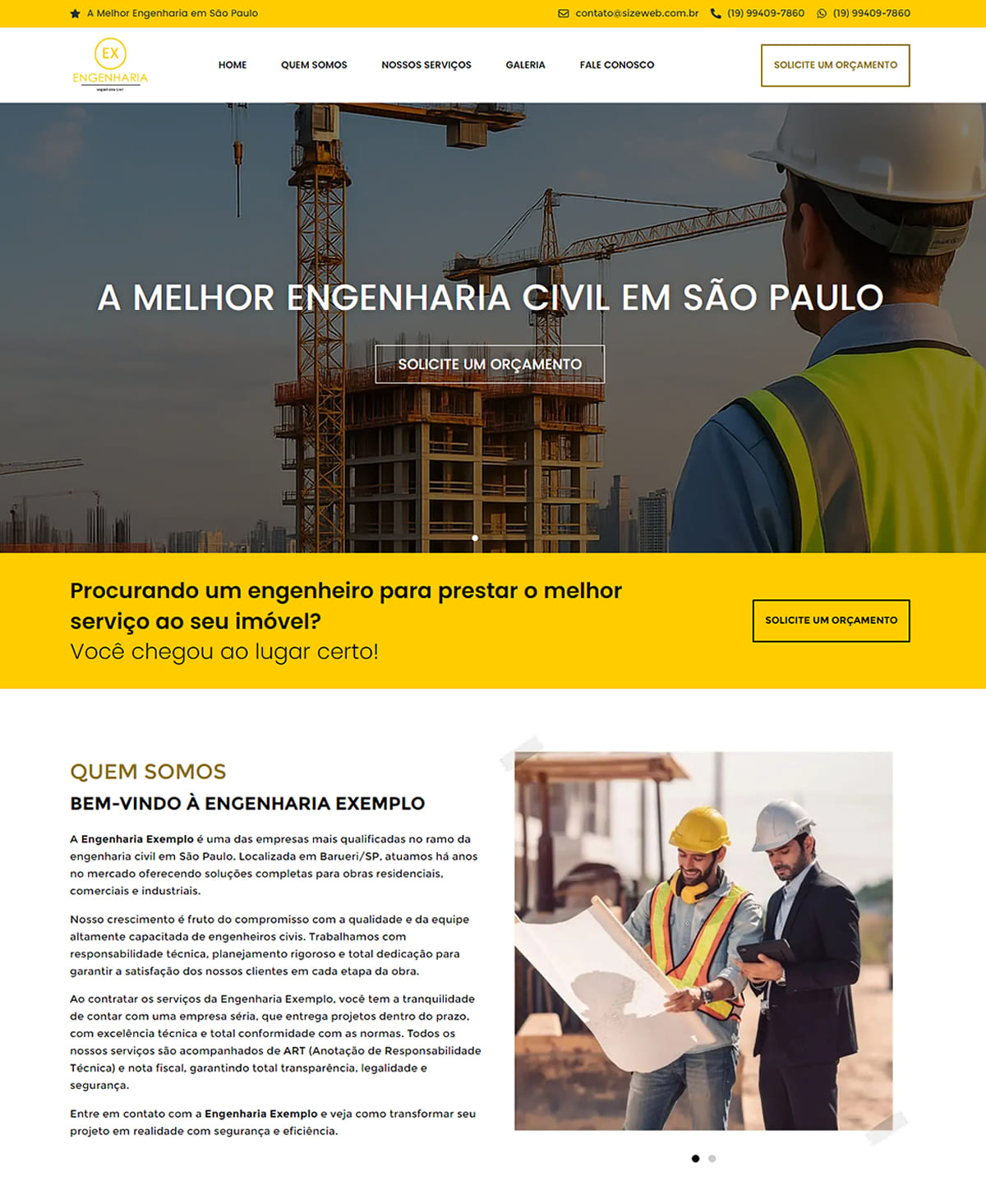 site profissional para engenheiro civil - modelo 2