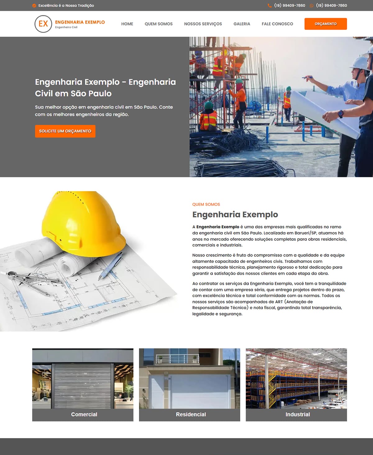site profissional para engenheiro civil - modelo 4